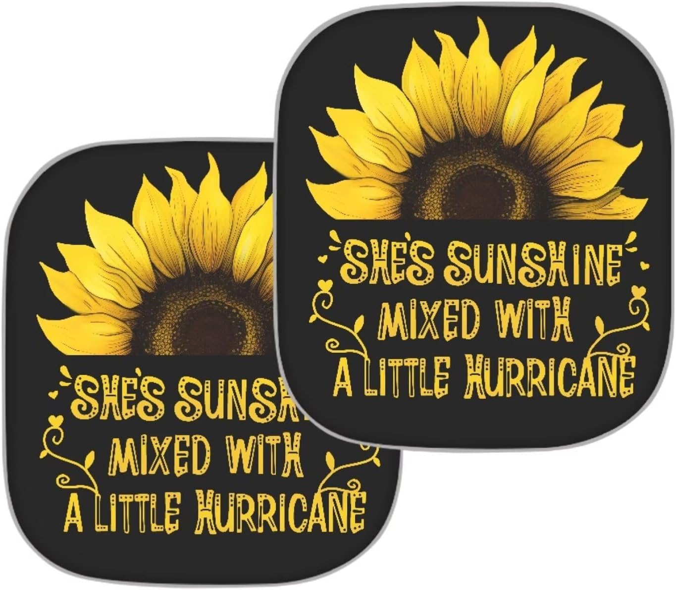 Sunshine Sunflower Car Windshield Sun Shade 2 Piece Yellow Sunflower Print Car Interior Accessories Auto Front Window Sun Shade Foldable Car Front Window Sunshade Protector Covers image 5