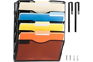 EASEPRES 5-Pocket Mesh Hanging Wall File and Organizer Cubicle Holder