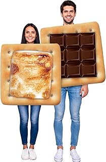 2 Pcs Marshmallows and Chocolate Couple Tunic Costumes, Halloween Couples Costumes for Adults, Funny Halloween Costumes for Halloween Dress up Cosplay Party, Adult Standard Size - Buy now