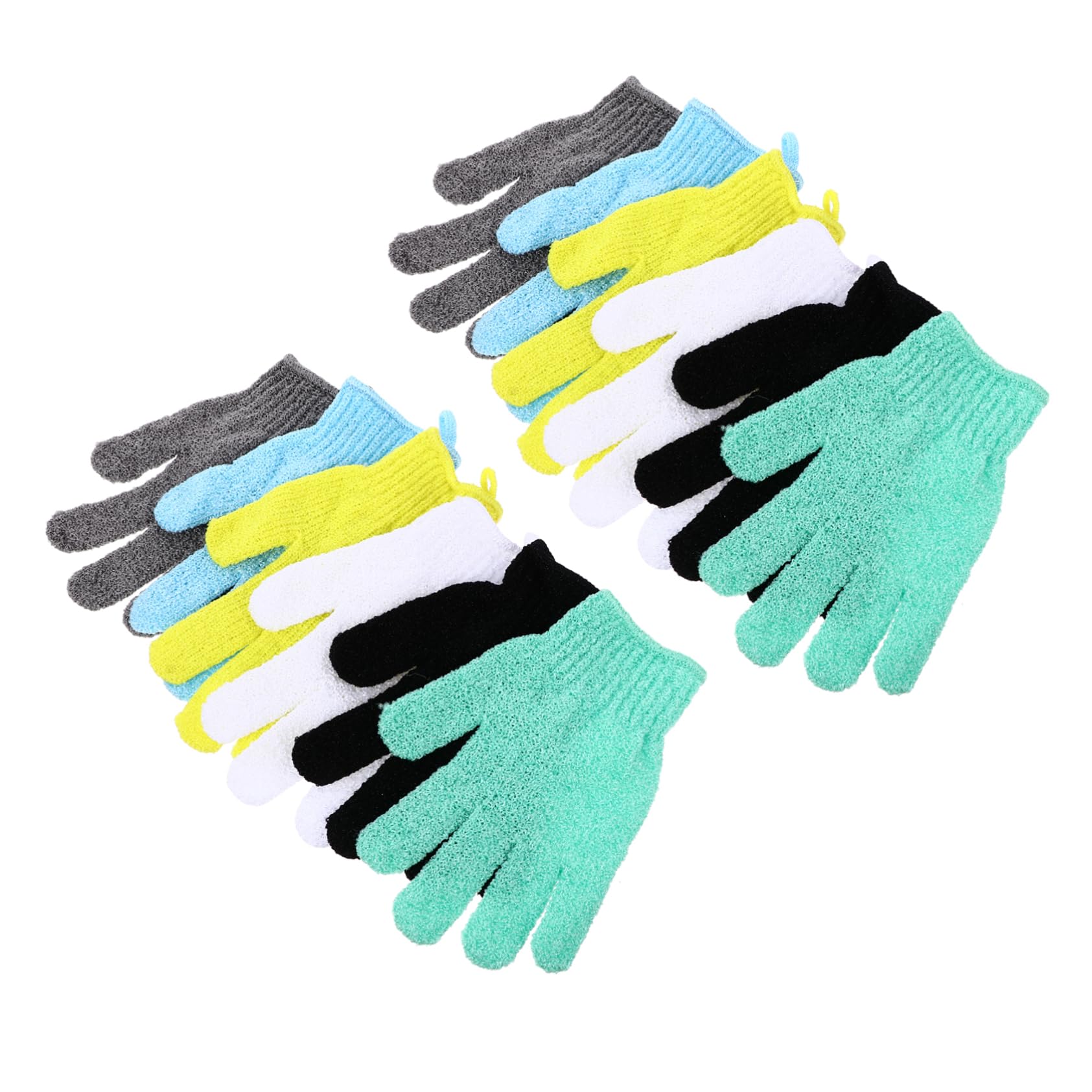 PACKOVE 12Pcs Exfoliating Body Scrubber Gloves Durable Polyester Skin Care Shower Cleaning Gloves for Deep Exfoliation for Neck Shoulders and Feet Care