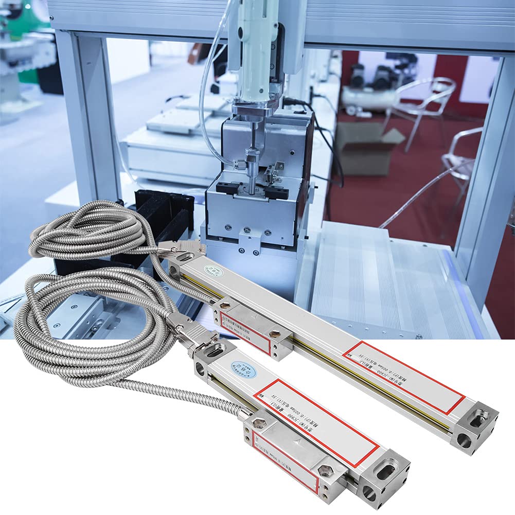 Regla de escala lineal Regla de rejilla de alta precisión de aleación de aluminio para torno de fresado Pantalla digital JCS900 2AE 3AE con accesorios de montaje Rango de medición (Carrera 300 mm y