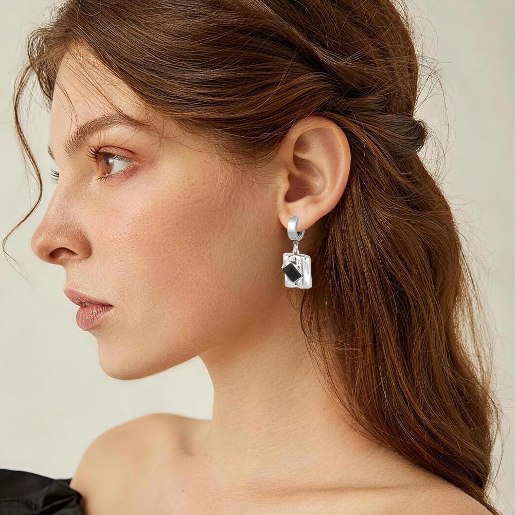 Beebeecraft 20 pz 304 Clip per Orecchini in Acciaio Inossidabile Convertitori per Orecchini A Cerchio Huggie con Clip in Metallo Argento da 15.5x13x4mm per La Creazione di Gioielli Fai da Te.
