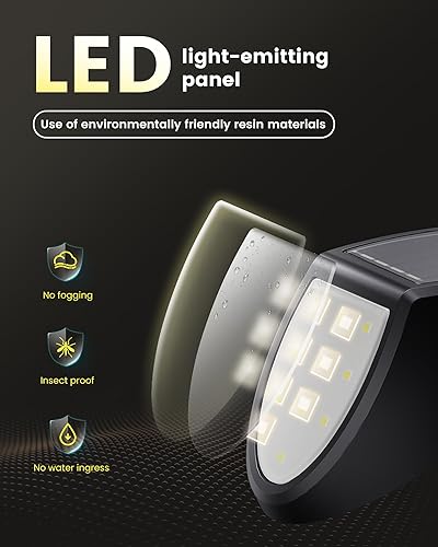 Miniatura 8 de 8 Pack Outdoor Fence Solar Lights, IP68 Waterproof Solar Step Lamps, for Backyard, Garden, Pathway, Porch, Patio, Driveway, Walkway, Railing -