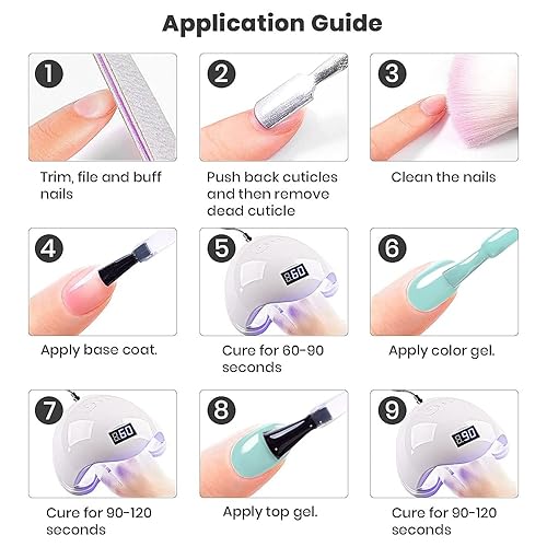 Miniatura 7 de RARJSM Juego de 6 esmaltes de uñas de gel en colores pastel, colores arcoíris, kit de remojo de los rayos UV para primavera y verano, barniz de