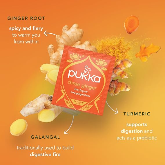Pukka, Tea Herbal Three Ginger Organic, 20 Count