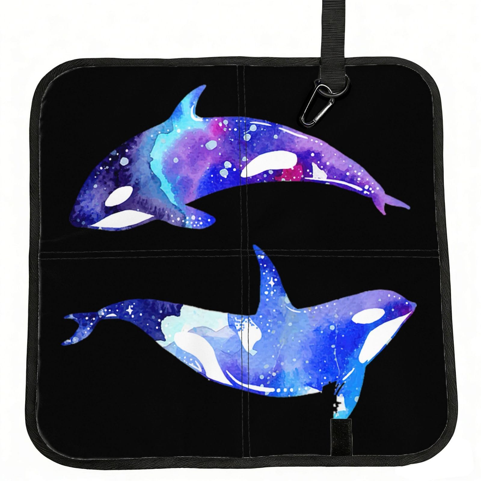 KAPPTYY Orca Killer Whale Printed Bleacher Seat Cushion PE Foam Filling, Foldable Sitting Pad for Concert Stadium Events