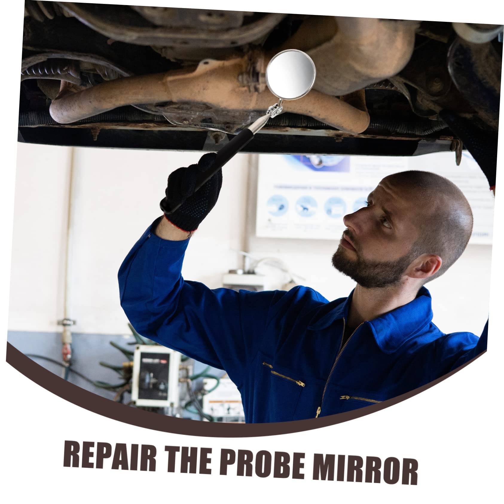 OUNONA 4pcs Telescoping Inspection Mirror Light Telescoping Lighted Inspection Mirror Tool for Mechanics Dentists