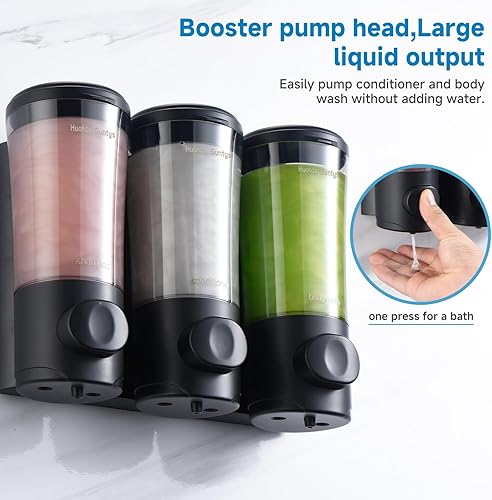 Miniatura 4 de Dispensador de champú y acondicionador, dispensador de jabón de ducha sin taladro, dispensador de ducha montado en la pared, dispensador de ducha de