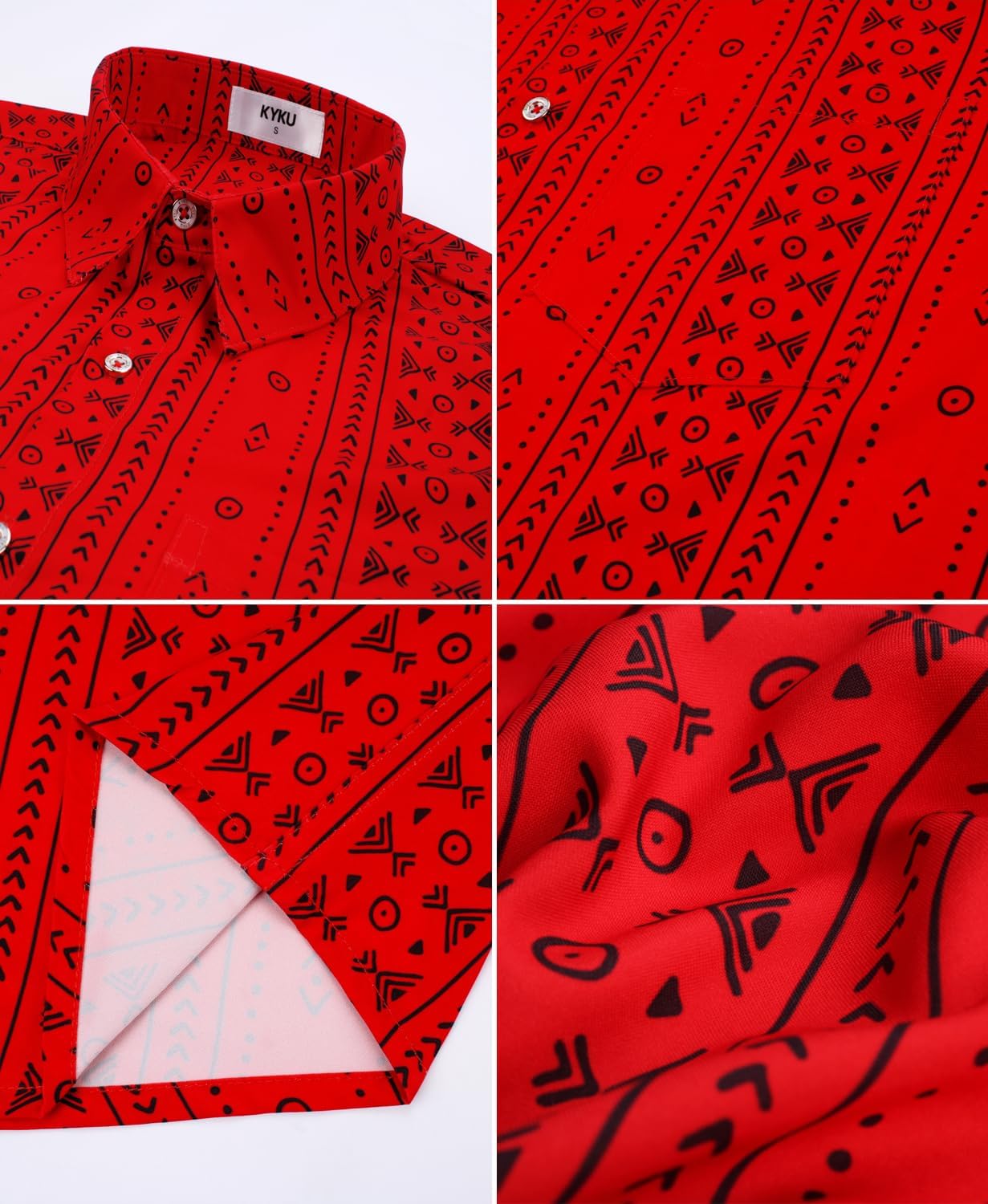 KYKU Hawaiian Shirts for Men - Short Sleeve Tropical Beach Vacation Button Down Shirt Men - Image 6