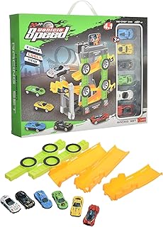 مجموعة سرعة سيارة منزلقة 4 في 1 مكونة من 6 قطع، العاب انجراف متعددة الوظائف للسباق واللعب