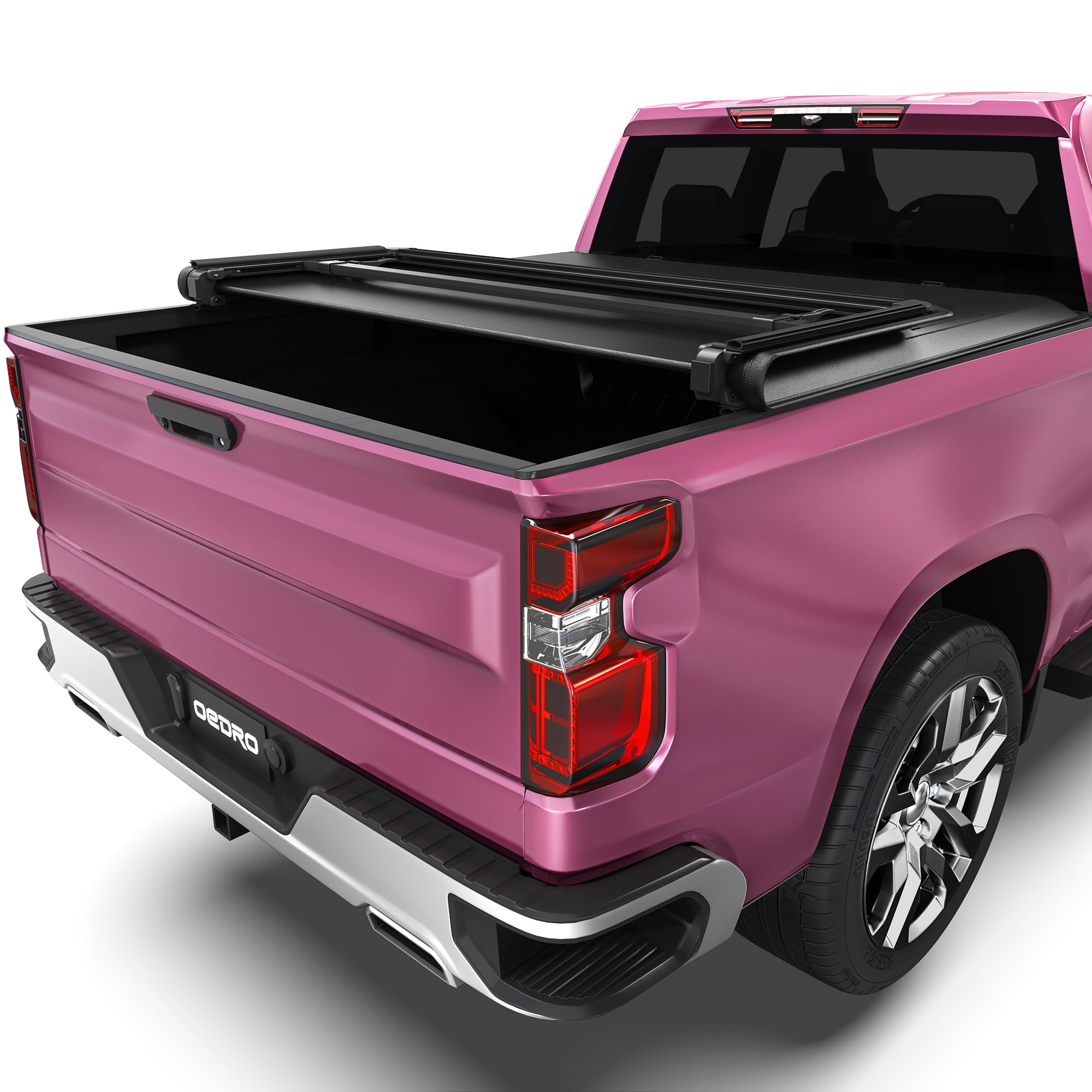 OEDRO Soft Tri-Fold Tonneau Cover, Custom Fit for Chevy Silverado 1500 / GMC Sierra 1500 New Body Style 2019-2025, Designed to Accommodate Fleetside 6.6 Ft Bed w/o Multi-Flex Tailgate