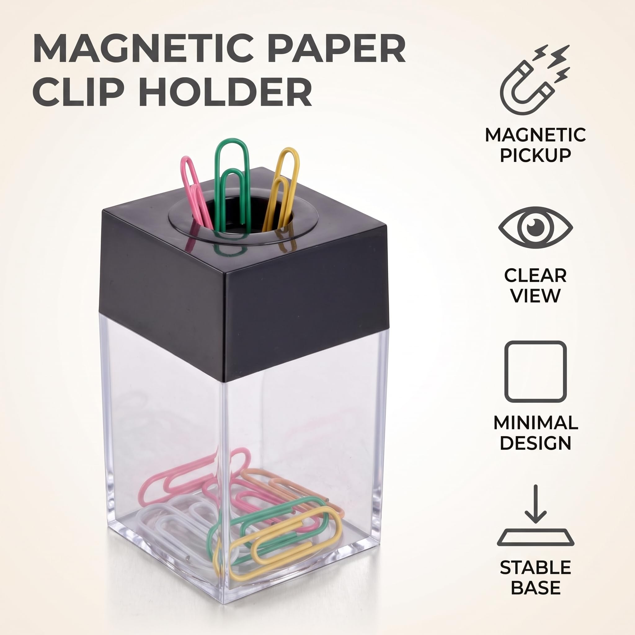 Dispensador de clip magnético multicolor para papel, dispensador de clips de papel para oficina, escuela, suministros de escritorio, accesorios de escritorio y organizadores de espacio de trabajo,