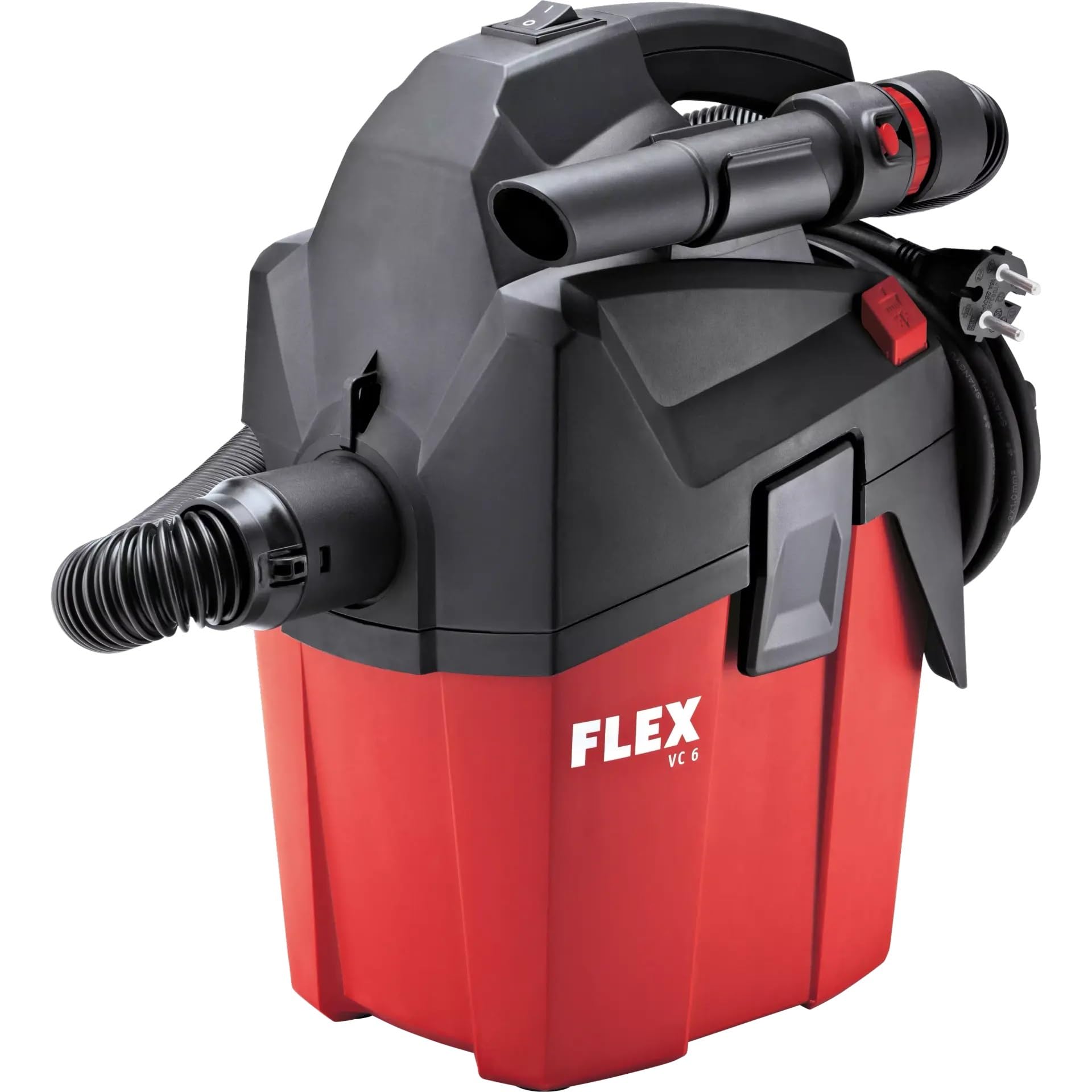 Flex Odkurzacz warsztatowy VC 6 L MC (1200 W, kompaktowy odkurzacz na sucho z paskiem do noszenia, pojemnik 6 l, odkurzacz z akcesoriami) 481513