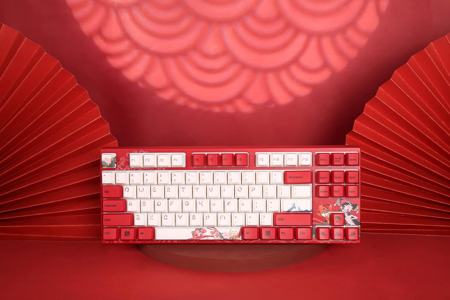 Top-down view of the Varmilo MA Series V2 Koi TKL keyboard, showcasing the keycap layout and design.