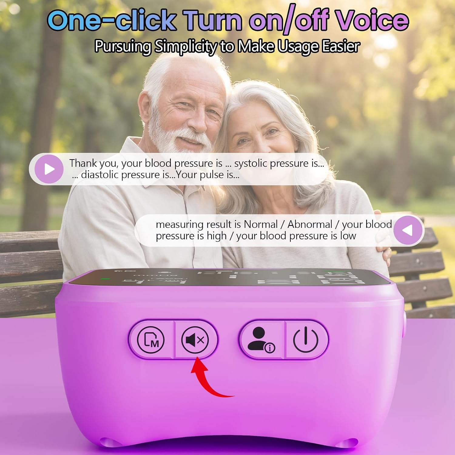 Portable Wrist Blood Pressure Monitor with LED Screen for Home Use, Dual User Memory & Adjustable Cuff, Purple
