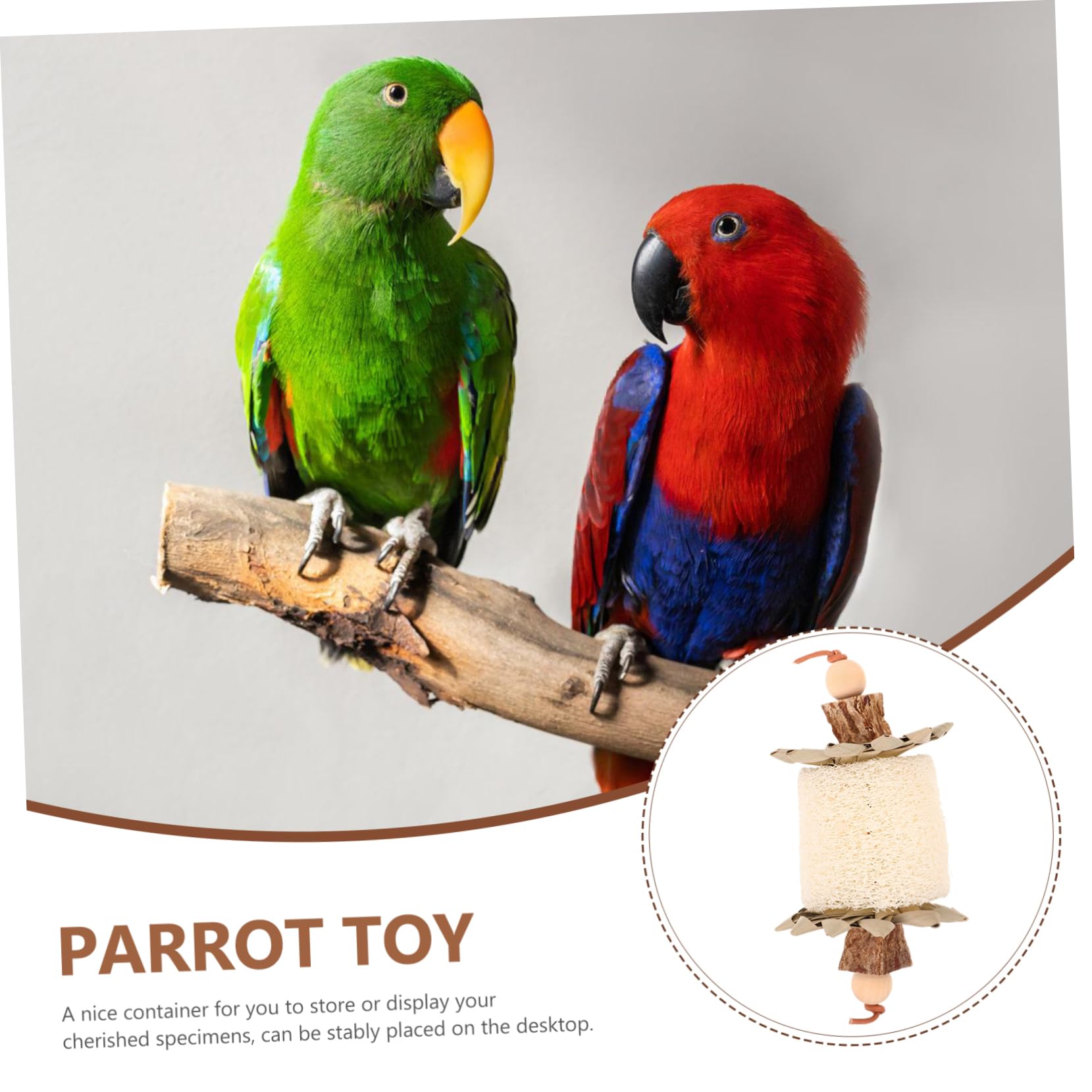FRCOLOR Jouet à Mâcher pour Oiseaux Luffa Jouet Suspendu pour Perroquets Et Perruches pour Cage à Oiseaux