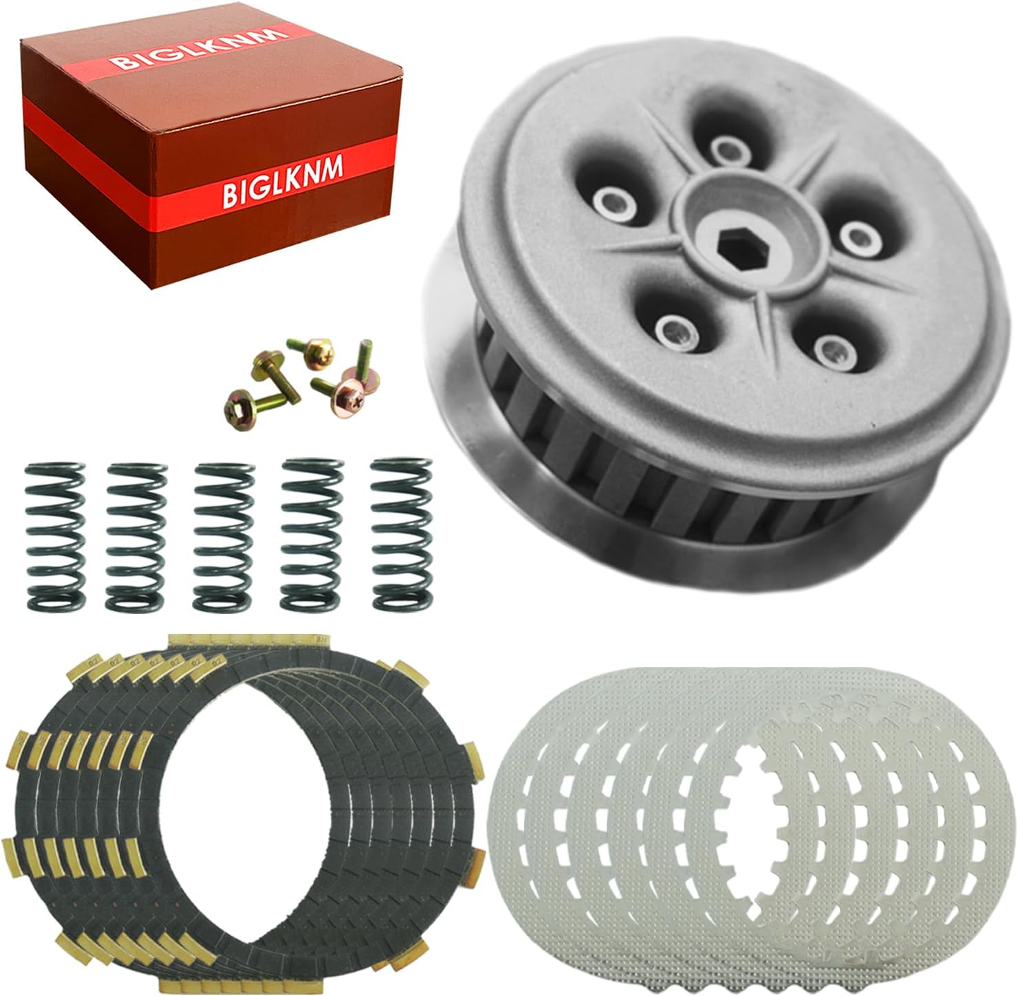 Clutch Center Inner Hub & Outer Pressure Plate & Clutch Kit with Heavy Duty Springs for ATV 1988-2006 Ya-maha Blaster 200 YFS200