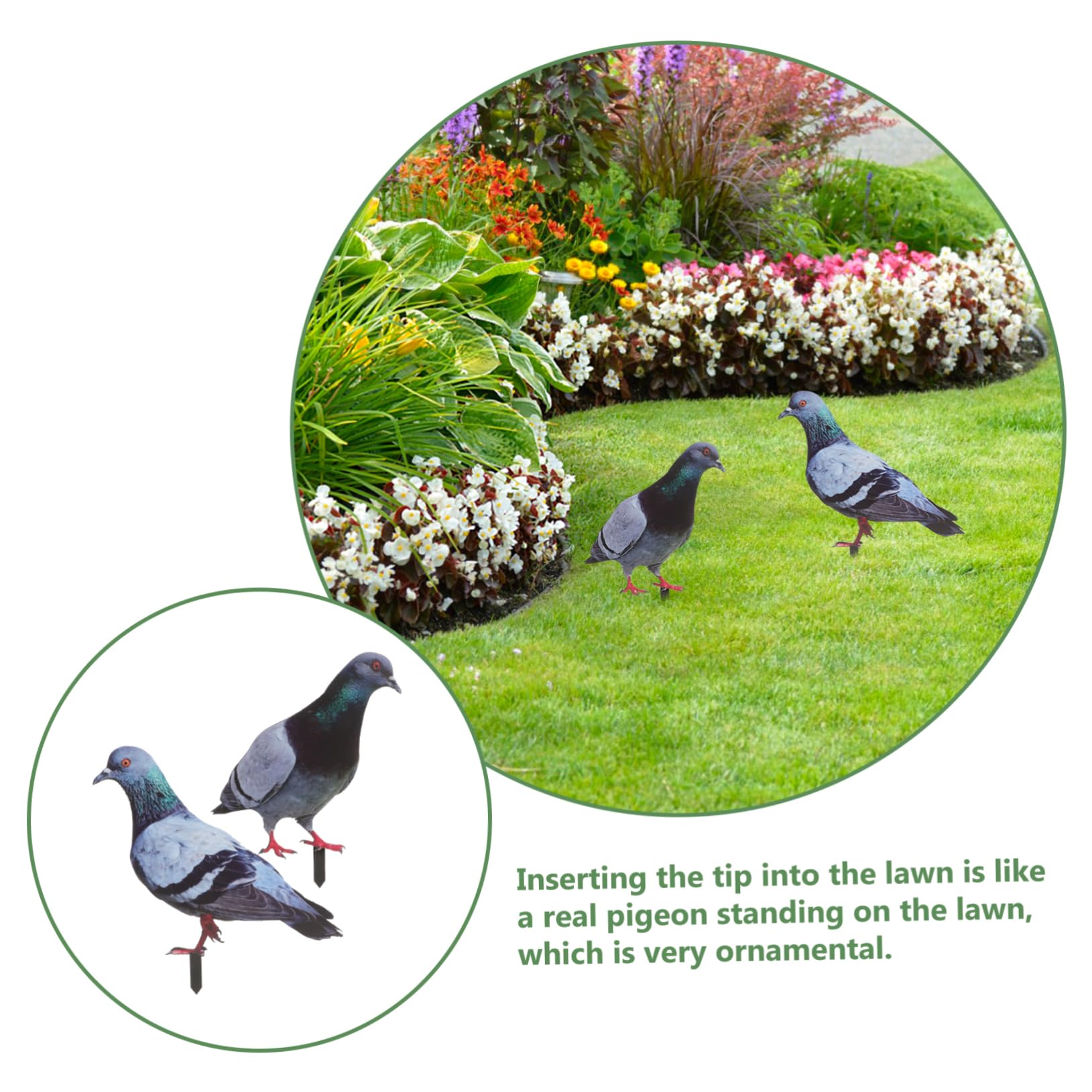 Decorazione da Giardino per Esterni 2 Pezzi Piccione Acrilico Resistente alle Intemperie Design Realistico per Decorazione Natalizia e Compleanni