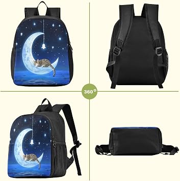 senya Little Kids Backpack Toddler School Elementary Bag Boys Girls S Cat Wind Chimes