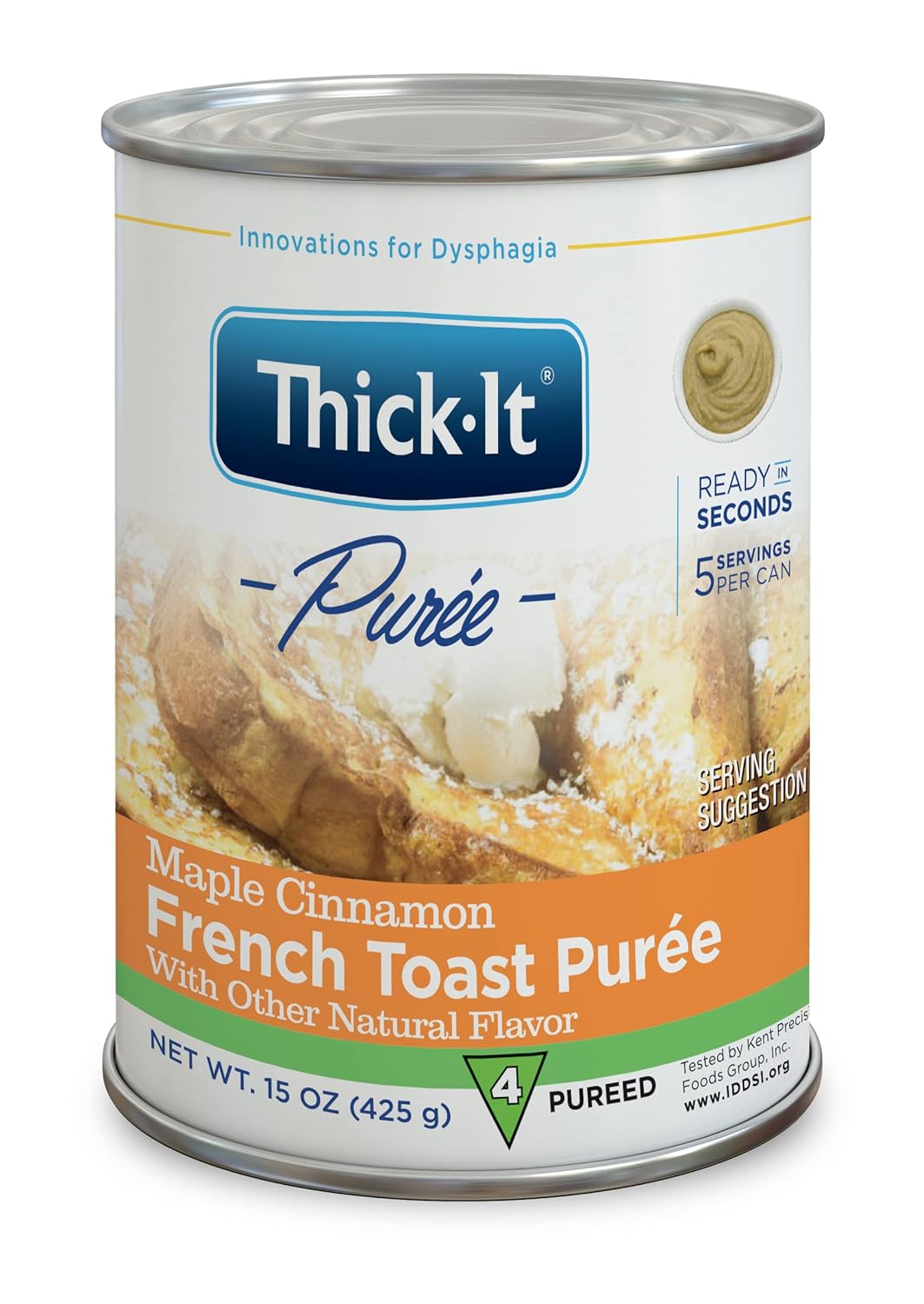 Thick-It Pureed Maple Cinnamon French Toast IDDSI Level 4 Dysphagia Food, Real Ingredients, 15oz Cans (12-Pack Value)