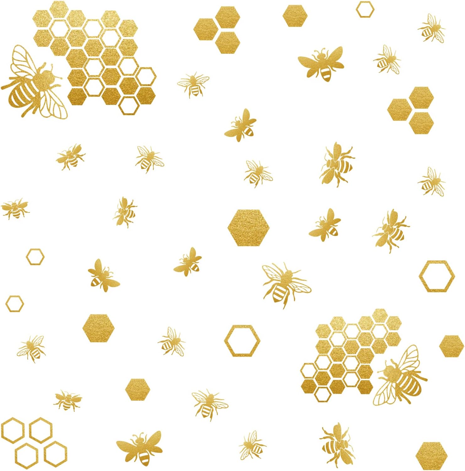 SUPERDANT Colorful Bee Wall Decals Hive Theme Wall Stickers Honeybee Decor Peel and Stick Vinyl Decals for Nursery Kindergarten Bedroom Living Room Honey Shop Kids Room Decorations 35.4x11.4in