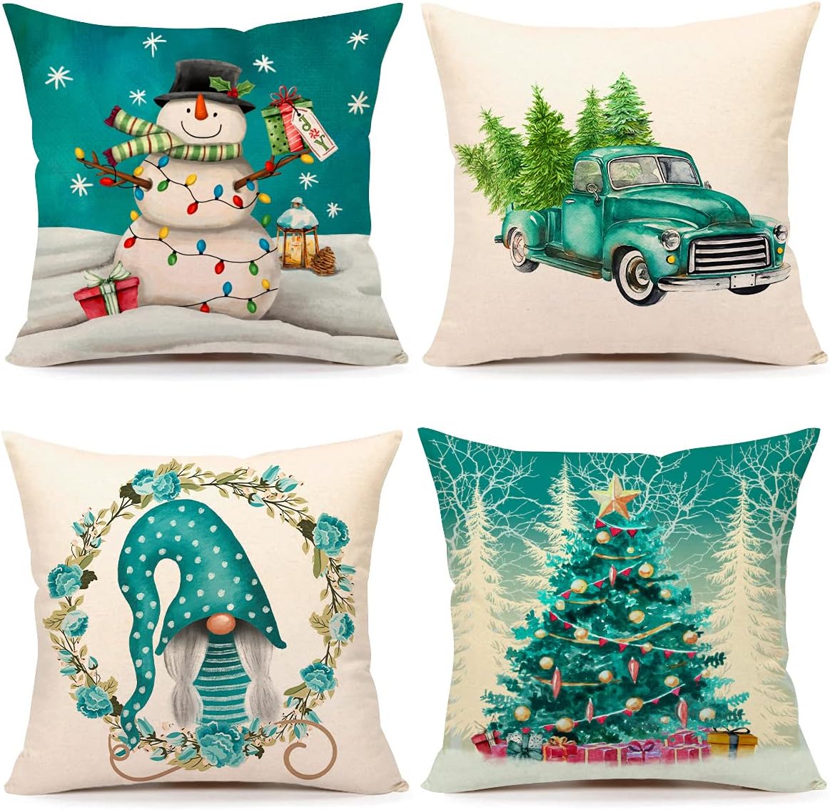 teal pillows covers