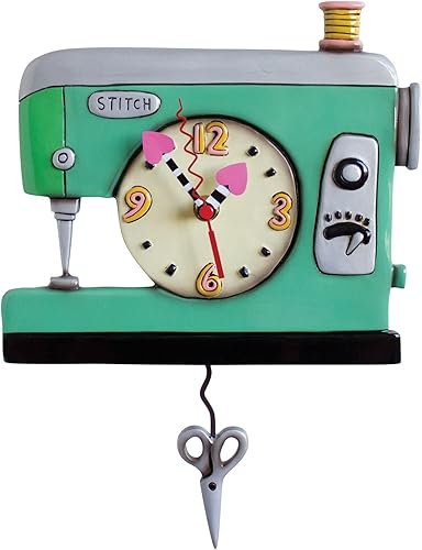 Allen Designs P1312 - Reloj de pared con péndulo de puntada de 8.5"