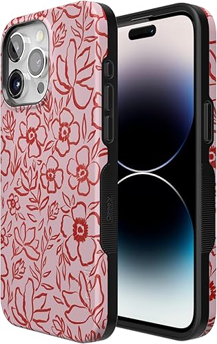 Vista 1583 de Casely Funda para iPhone 15 Pro Max Jardín Secreto Flores mixtas Funda atrevida Compatible con MagSafe y botón de acción Secret Garden