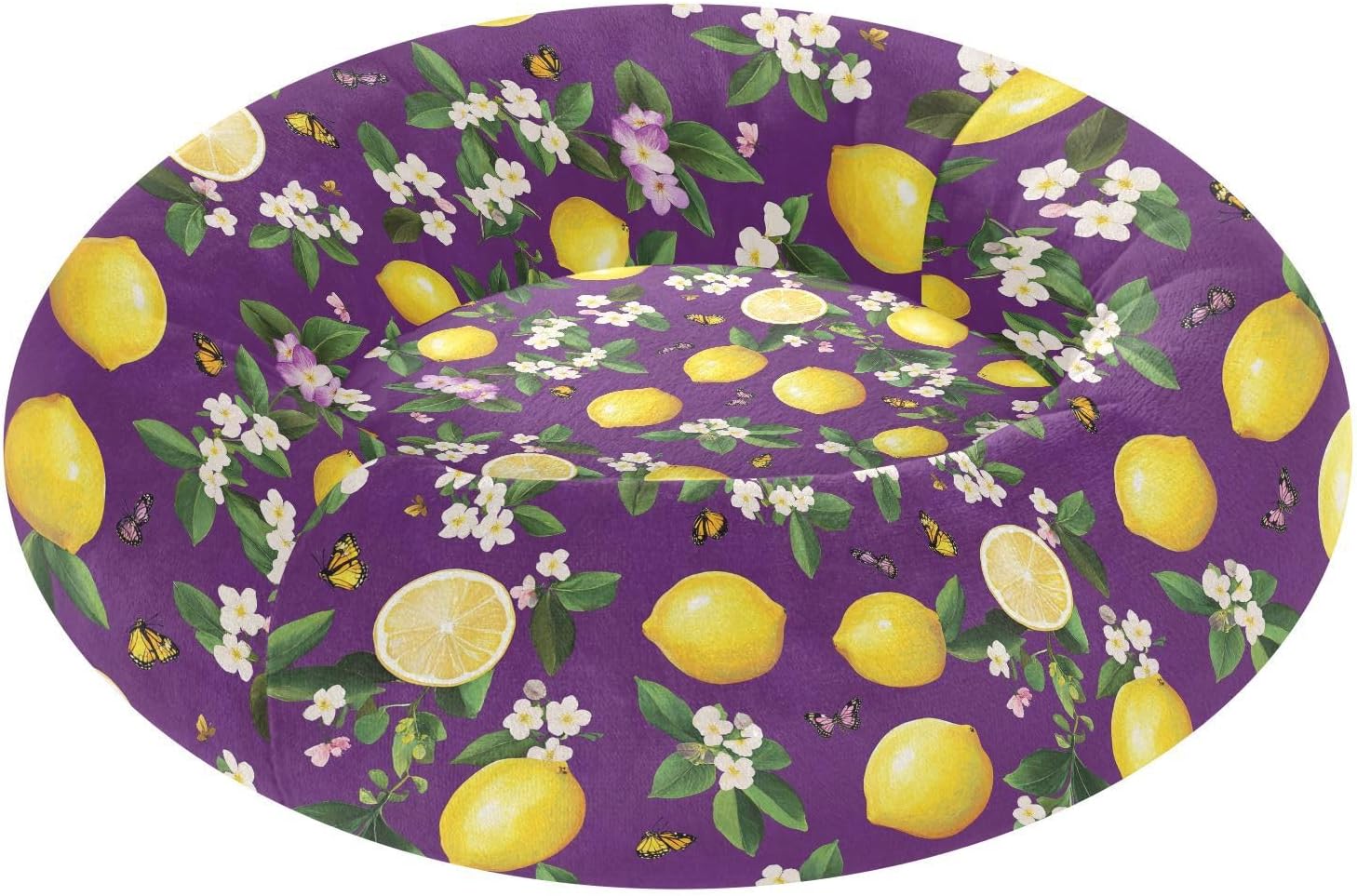 Pet Dog Beds Removable & Washable Fluffy Dog Pillow Bed for Small Size Pets Sleeping M Beauty Lemon Fruit Purple