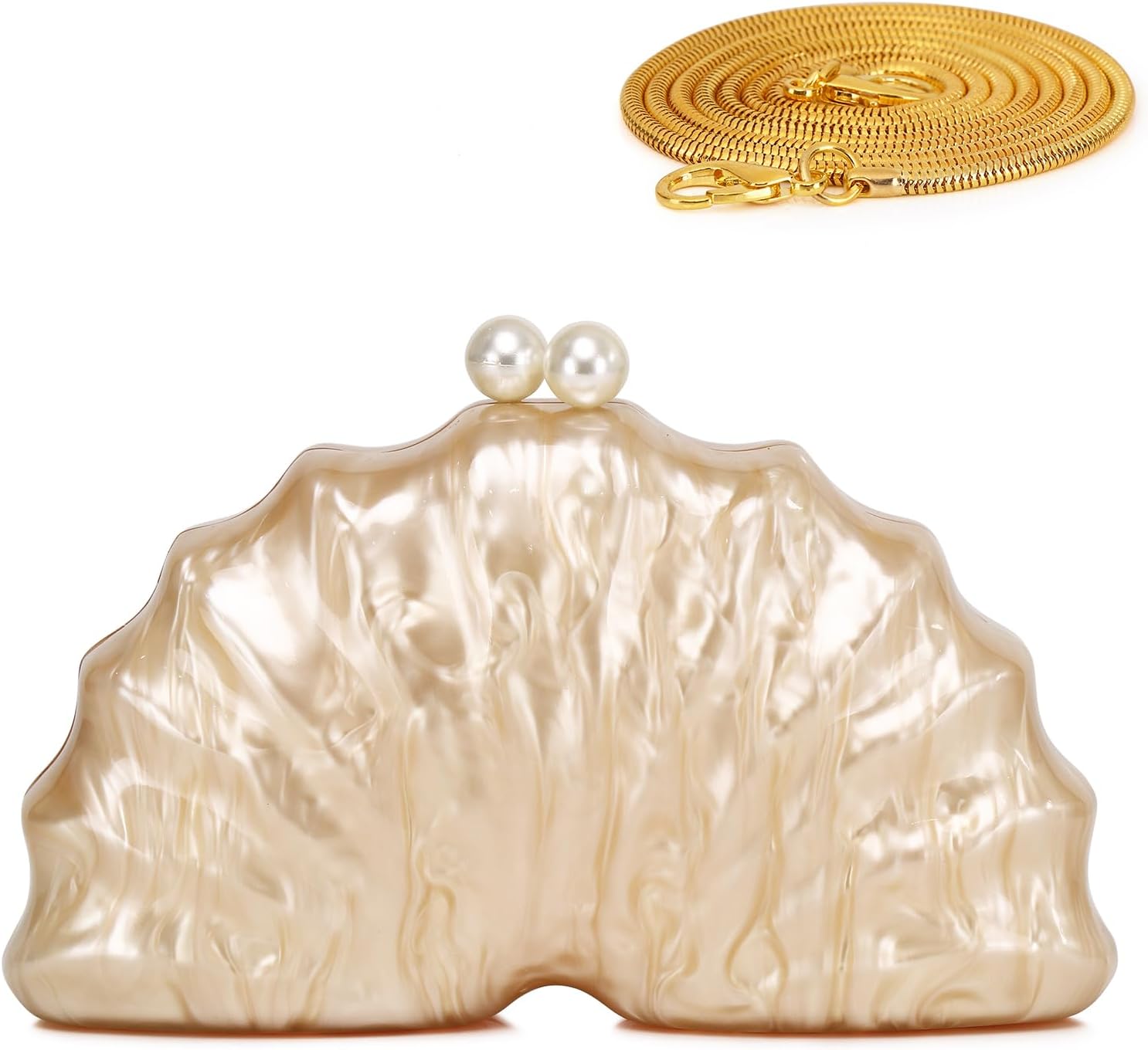 Labair Clutch Purses for Women Marble Acrylic Evening Bag Pearl Purses for Women Wedding Party Formal.