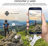 Vista 8 de Lector de tarjetas SD para iPhone/iPad/Android/Mac/Computadora/Cámara, lector de tarjetas Micro SD 4 en 1 visor de cámara trail, lector de tarjetas