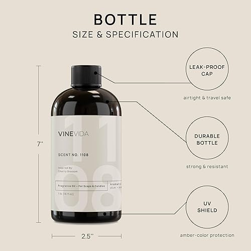 Miniatura 82 de VINEVIDA [4 onzas] Aceite de fragancia de madera de teca de caoba para fabricación de velas y fabricación de jabón, aromas de velas prémium para