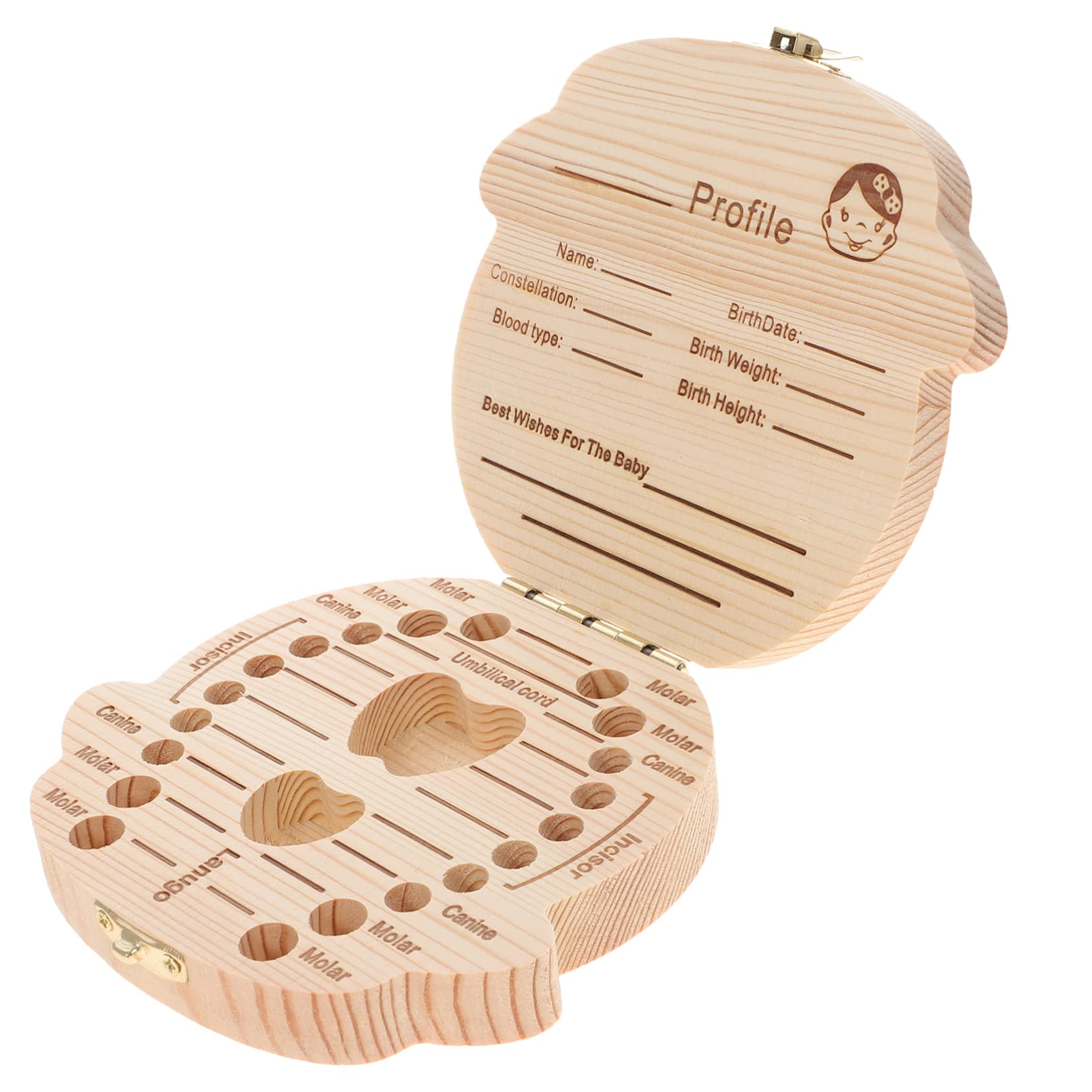 SOLUSTRE Tooth Box Cartoon First Tooth Storage Case for Newborns Wooden Keepsake Organizer for Teeth Compact and Lightweight for Easy Carrying