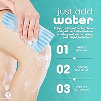 Vista 4 de Toallitas de baño sin enjuague - Solo agrega agua - Paquete de 25 - Esponjas de baño desechables sin enjuague para adultos - Original Latherz