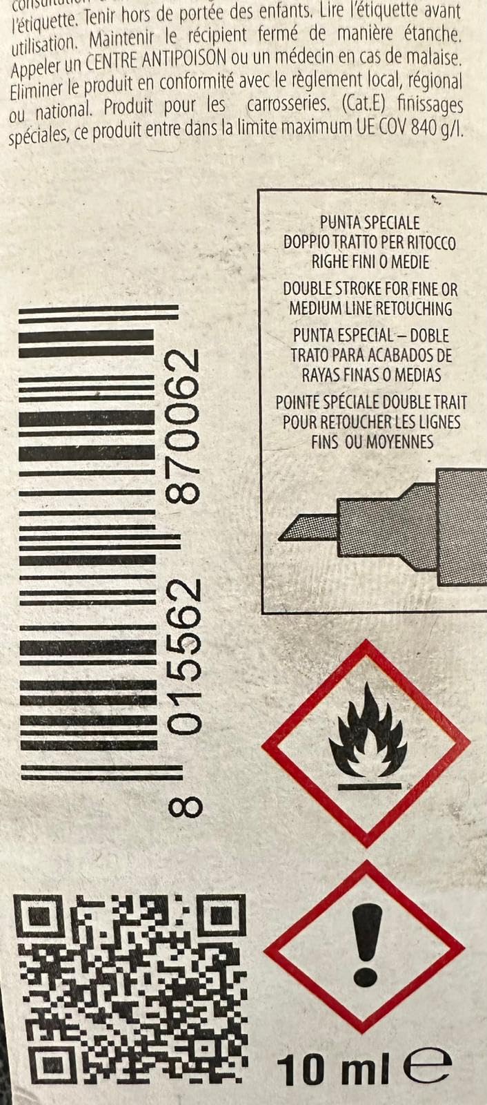 Pennarello Ritocco Vernice Macota Autocolor - Doppia Punta Per Graffi Auto E Moto, Grigio Metallo 87052 - Foto 3