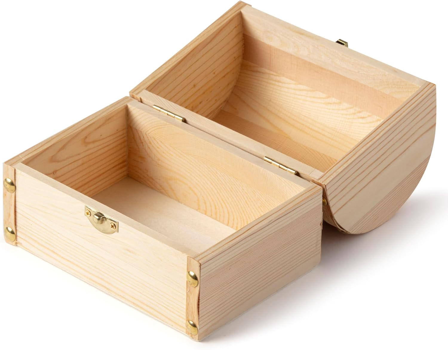 Make Market 6.5” Unfinished Wooden Domed Box - Ready-To-Decorate Wood Box for Trinkets, Coins, Jewlery, Valuables - Bulk 8 Pack