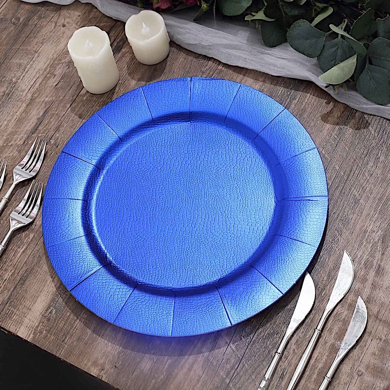 Platos desechables redondos 13 pulg azul real x10 miniatura 3