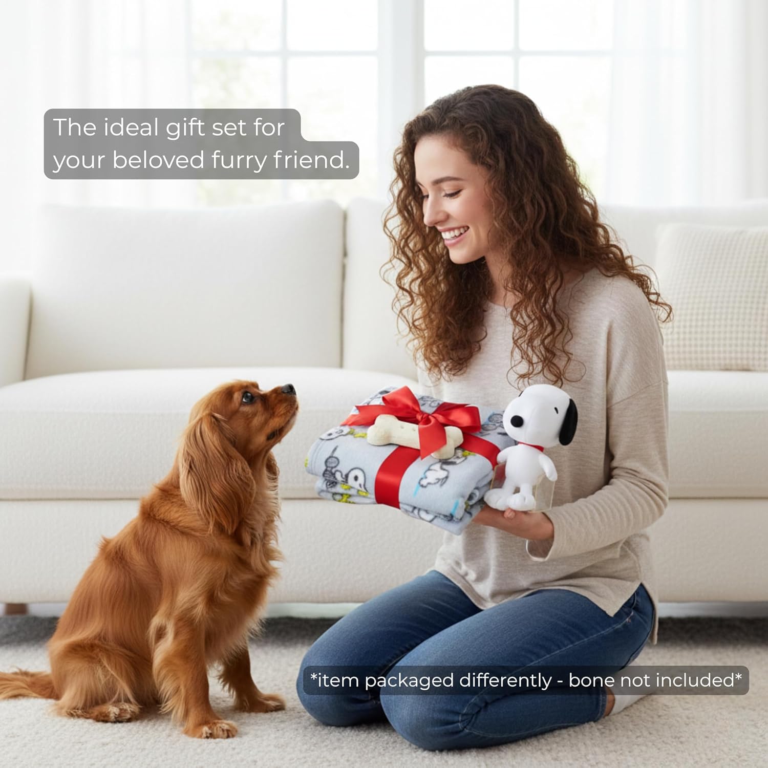 Snoopy Peanuts® Dog Blanket & Pillow Set, 40x50, Machine Washable Super Soft Cozy Throw for Pets & Cats (Officially Licensed Product) by Franco Pet