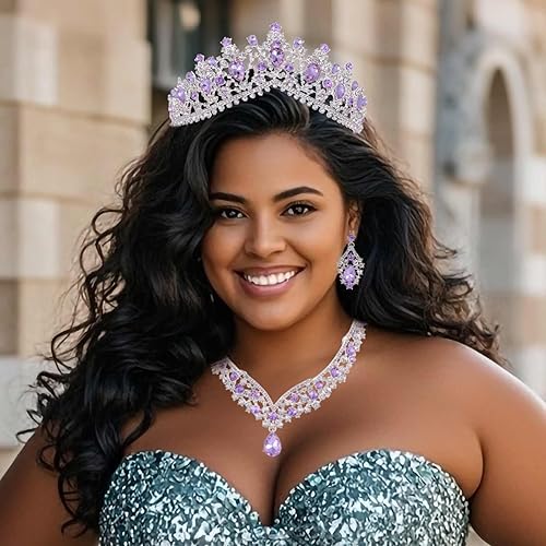 Miniatura 6 de Kamirola - Corona de reina y tiara corona de princesa para mujeres y niñas, diademas de cristal para novias, disfraces góticos de Halloween para