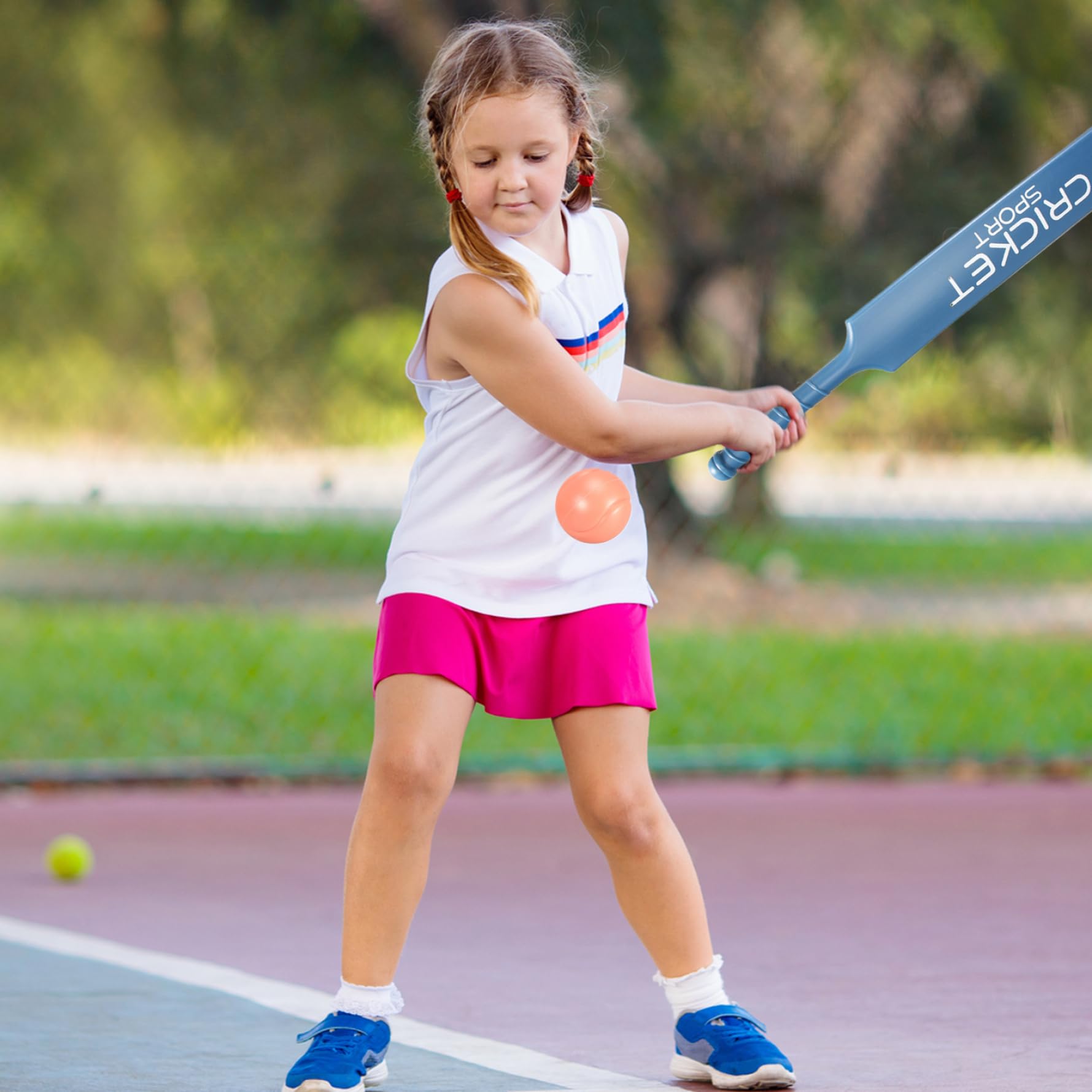 Yeory Ensemble de Cricket pour Enfants, kit de Cricket avec Batte d'abs, Ensemble d'arrière-Cour, Jeu 'Interaction Enfant pour Jardin