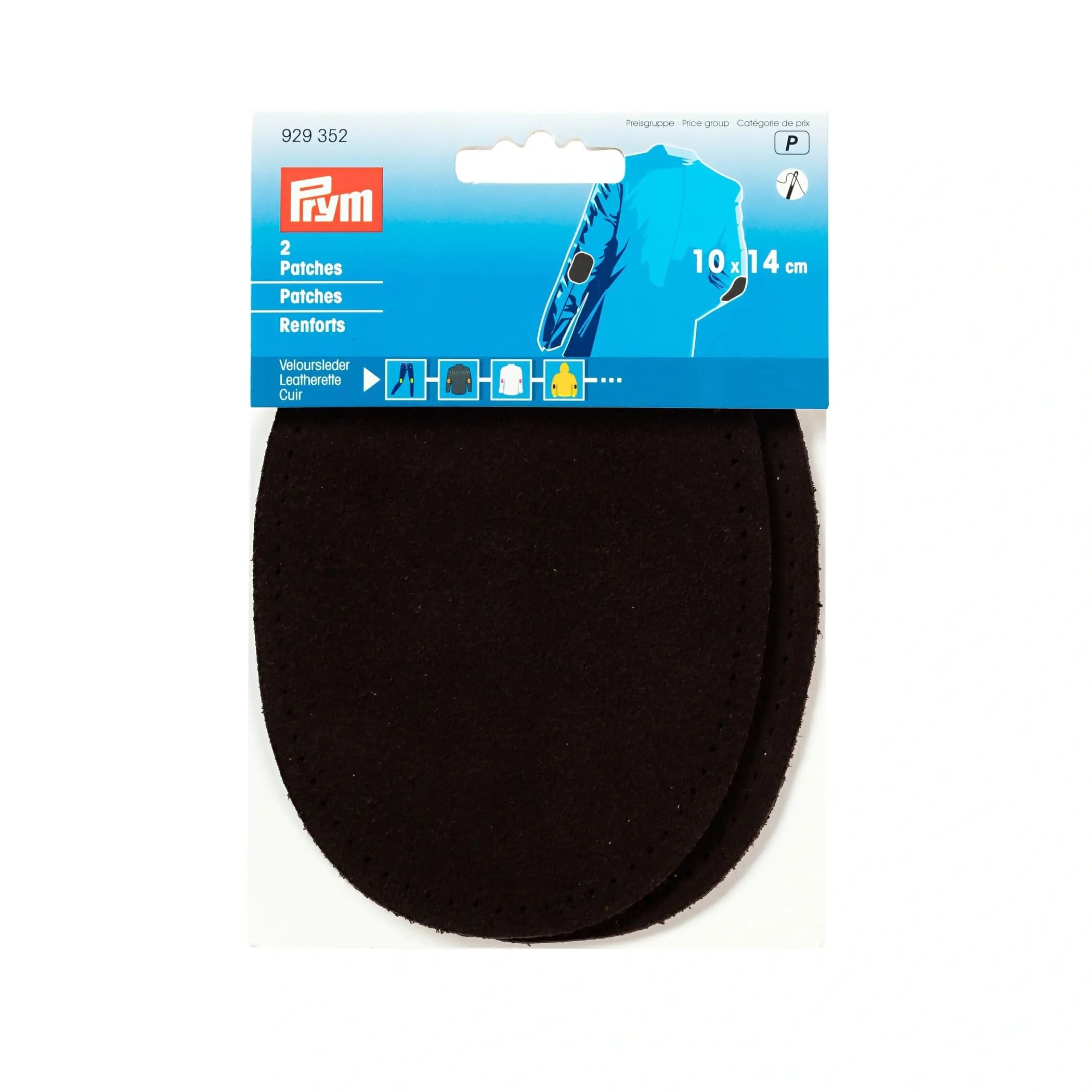 Prym 14 x 10 cm 2-Piece Leatherette Sew-On Patches, Brown