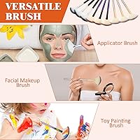 Vista 6 de 9 Piezas de Pinceles para Mascarilla Facial en Abanico, Pinceles Aplicadores Faciales Suaves, Herramientas para Peeling Glicólico y Maquillaje