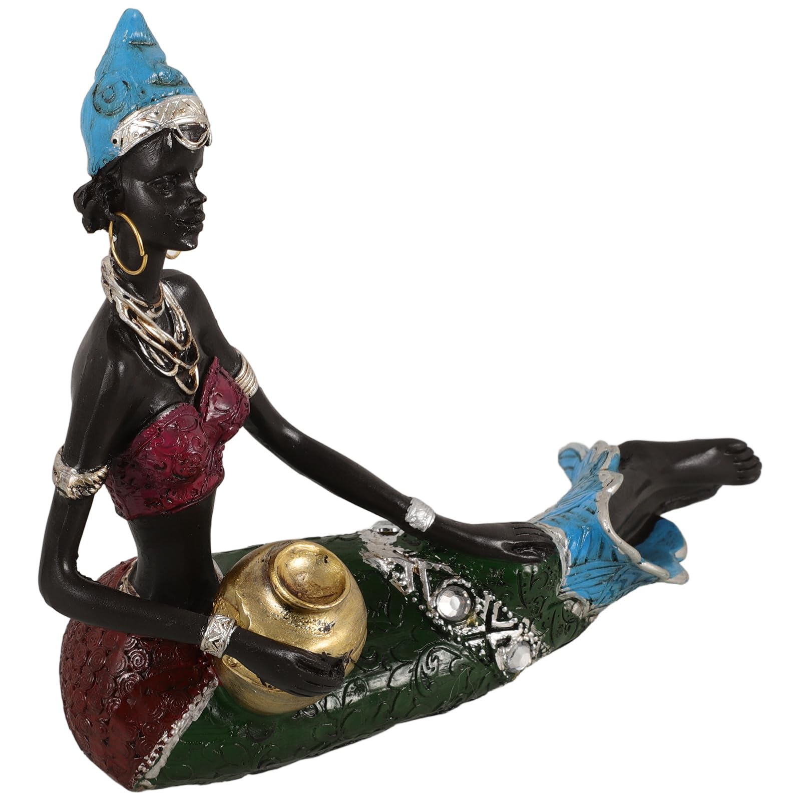 Sculpture fille africaine en résine pour la décoration de maison et salon