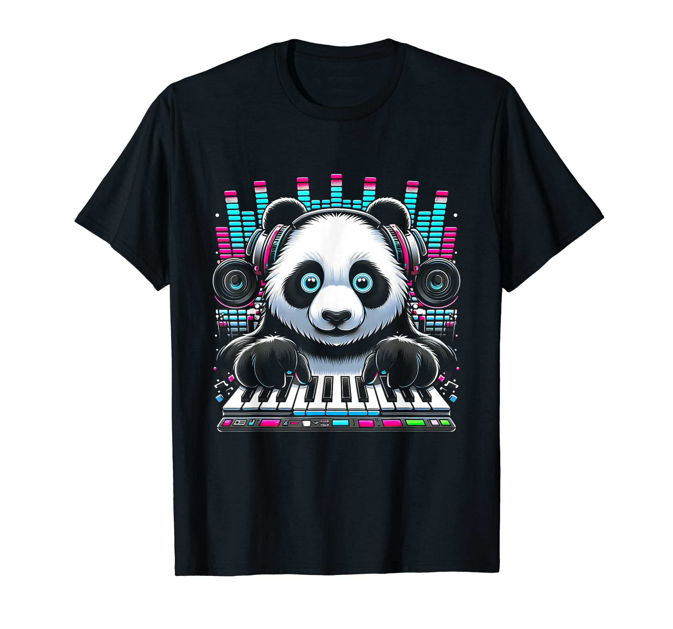 DJ Panda Sound Activated Electronic Music Bars Beats Edm T-Shirt
