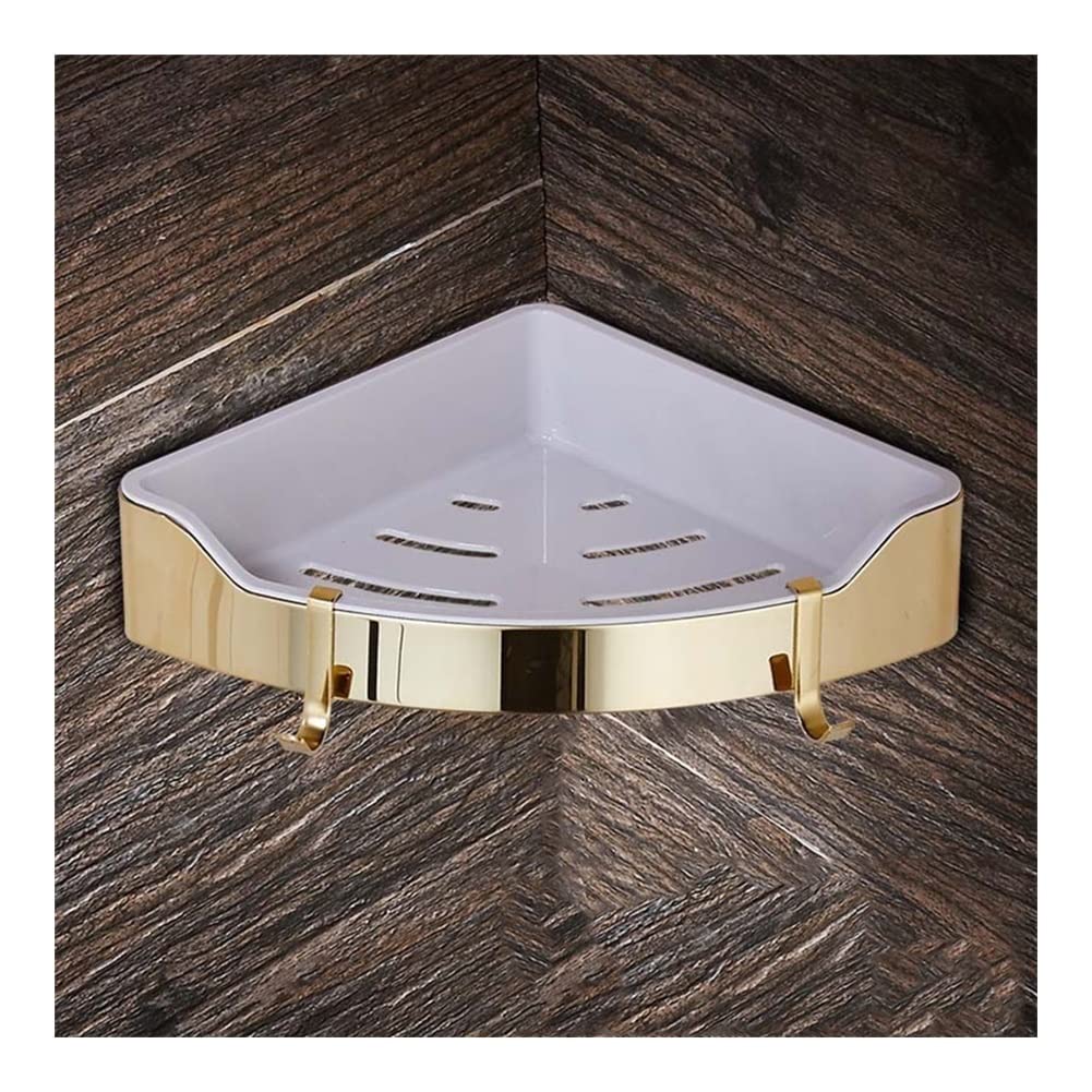 Corner Shower Caddy Gold Stainless Steel and ABS Plastic Bathroom Shelves Brushed Nickel Wall Mount Triangle Shower Caddy