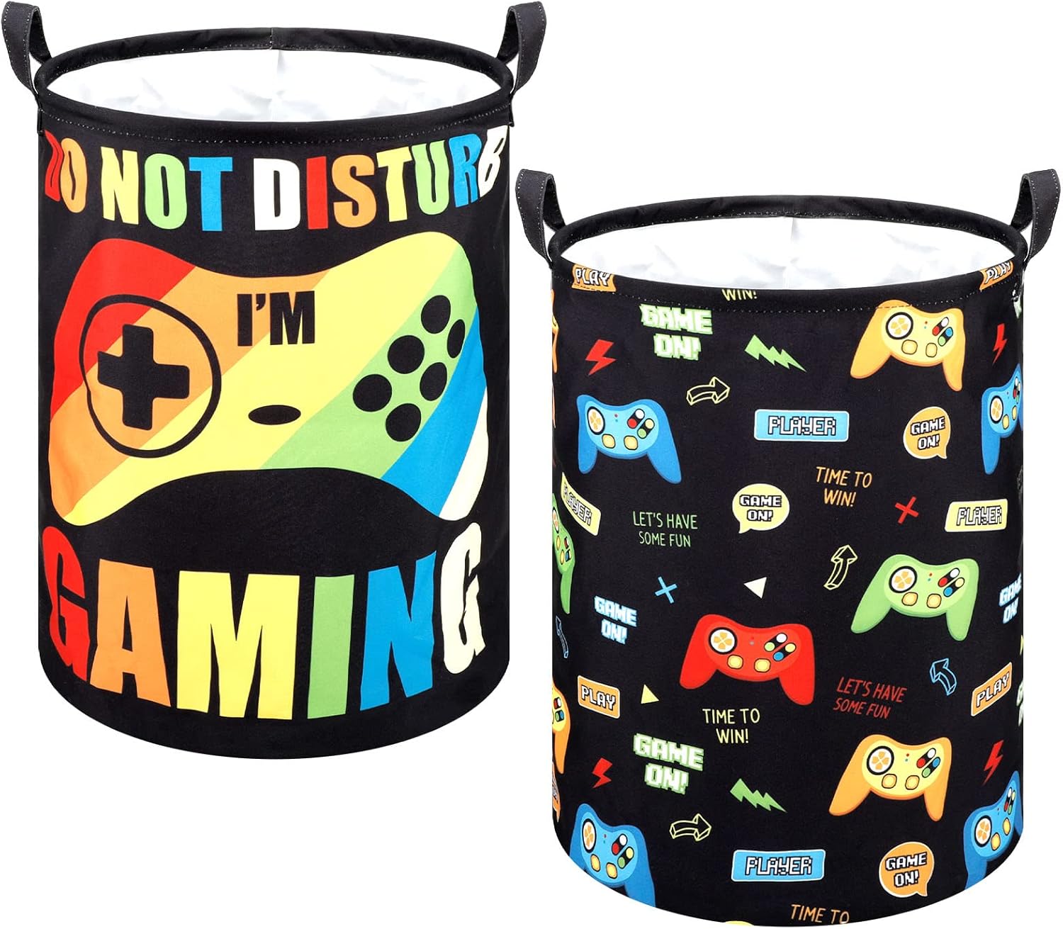 Zhehao 2 Pcs Gamer Laundry Basket Hamper Gaming Storage