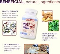 Vista 6 de Enzimas digestivas con probióticos y prebióticos – Enzimas múltiples para una mejor digestión, apoyo a la salud intestinal, 60 cápsulas sin OMG