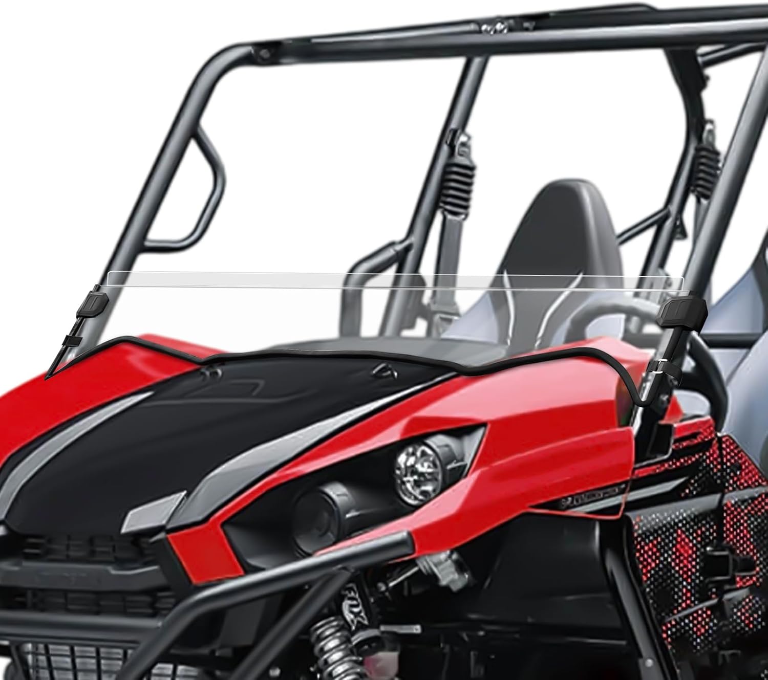 Front Half Windshield Fit for Kawasaki Teryx Teryx4, Hard-coated Poly Clear Half Windscreen for Teryx 800 / Teryx4 800 2016-2025 Accessories, Scratch Shock Resistant Dustproof