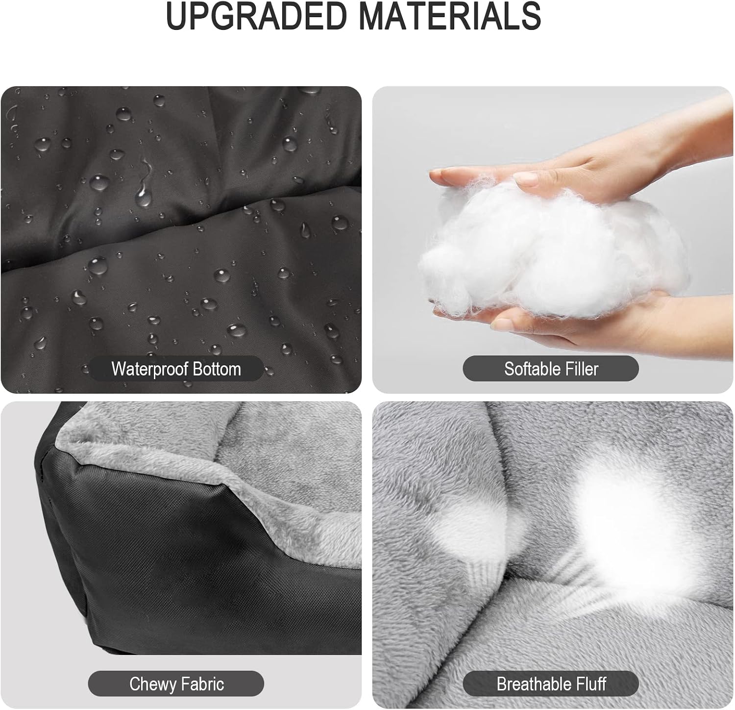 Dog Bed for Medium Dogs, Warming Washable Rectangle Pet Bed, Large Dog Bed with Waterproof Bottom for Large Dogs(28/31/37 inch)