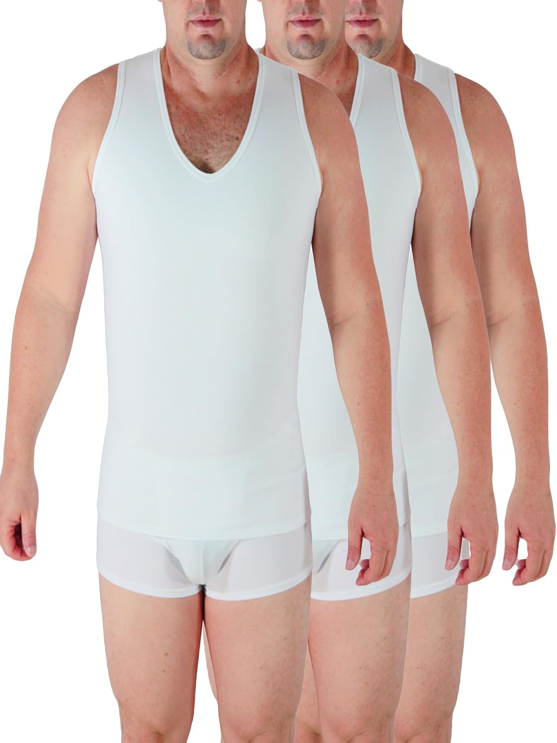 Underworks Mens Extreme Gynecomastia Chest Binder V-Tank Top 996